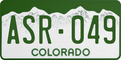 CO license plate ASR049