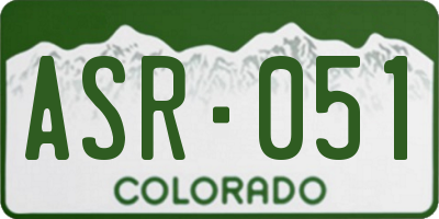 CO license plate ASR051