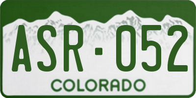 CO license plate ASR052