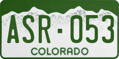 CO license plate ASR053