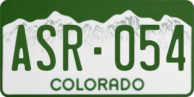 CO license plate ASR054