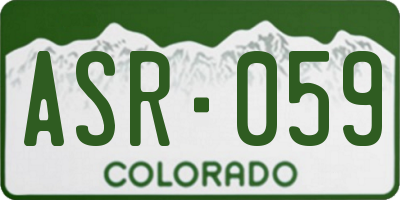 CO license plate ASR059
