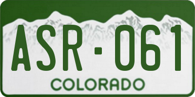 CO license plate ASR061