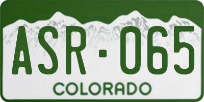 CO license plate ASR065