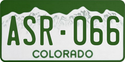 CO license plate ASR066