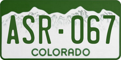 CO license plate ASR067