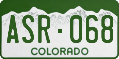 CO license plate ASR068