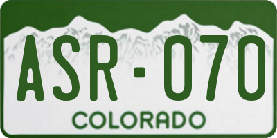 CO license plate ASR070