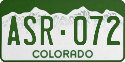 CO license plate ASR072