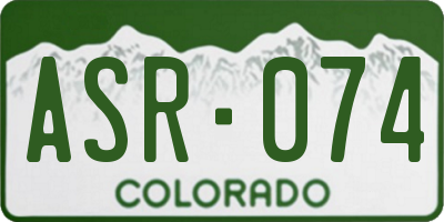 CO license plate ASR074