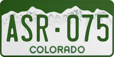 CO license plate ASR075