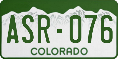 CO license plate ASR076