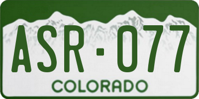 CO license plate ASR077