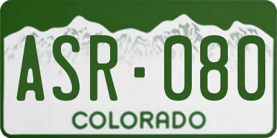 CO license plate ASR080