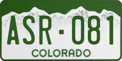 CO license plate ASR081