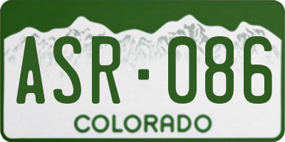 CO license plate ASR086