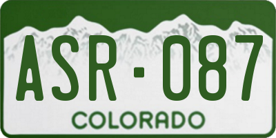 CO license plate ASR087