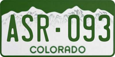 CO license plate ASR093