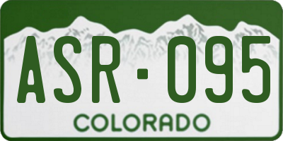 CO license plate ASR095