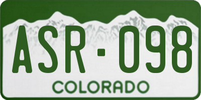 CO license plate ASR098