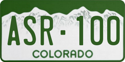 CO license plate ASR100