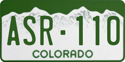CO license plate ASR110