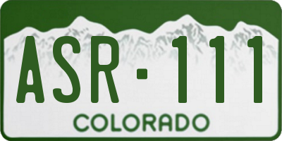 CO license plate ASR111