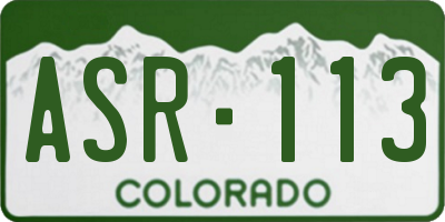 CO license plate ASR113