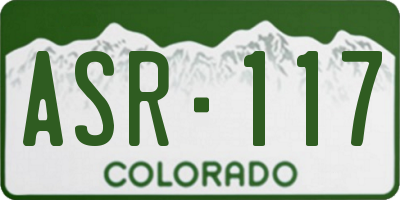 CO license plate ASR117