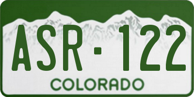 CO license plate ASR122