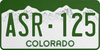 CO license plate ASR125