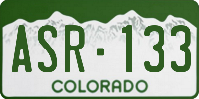 CO license plate ASR133