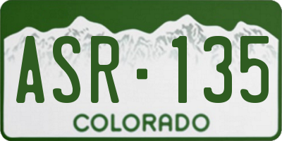 CO license plate ASR135