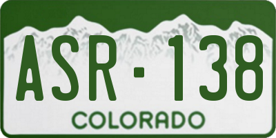 CO license plate ASR138