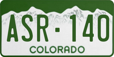 CO license plate ASR140