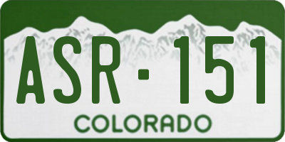 CO license plate ASR151