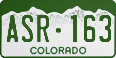 CO license plate ASR163