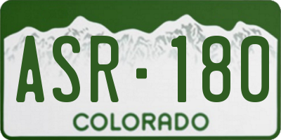 CO license plate ASR180