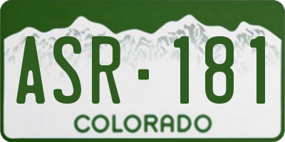 CO license plate ASR181