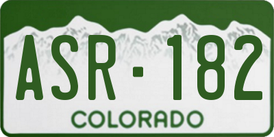 CO license plate ASR182