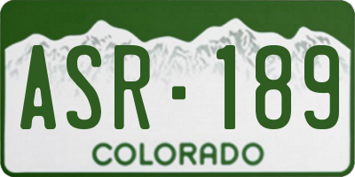 CO license plate ASR189