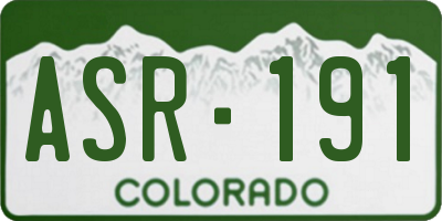 CO license plate ASR191
