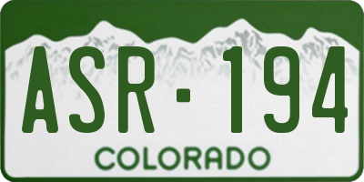 CO license plate ASR194
