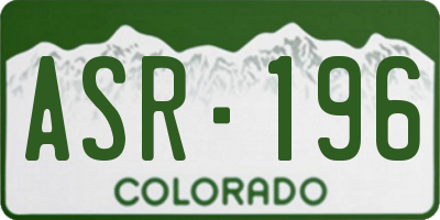 CO license plate ASR196