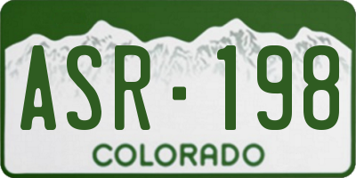 CO license plate ASR198