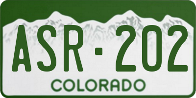 CO license plate ASR202