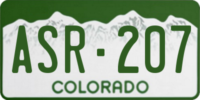 CO license plate ASR207