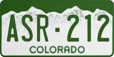 CO license plate ASR212