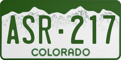 CO license plate ASR217