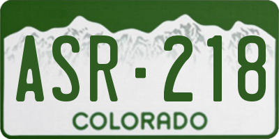 CO license plate ASR218